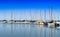 Horizontal vivid Denmark yacht club reflection background backdr