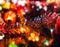 Horizontal vivid new year garland decoration bokeh