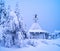 Horizontal vivid winter Finland landscape