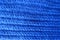 Horizontal wales on handmade electric blue knitted fabric