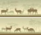 Horizontal wide banners of wild antelope in African savanna.