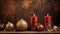 Horizontal wide facebook banner with red and gold candles