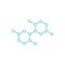 Hormone hexagon structure molecule. The substance chemical formula. Open paths. Editable stroke. Vector outline contour