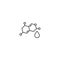 Hormone testosterone level formula line icon. Chemical model molecule