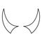 Horn of devil horns monster from hell Halloween carnival concept demon satan evil contour outline line icon black color vector