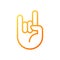 Horn gesture pixel perfect gradient linear vector icon