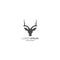 Horn ibex head silhouette logo vector