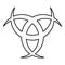 Horn Odin Triple horn of Odin icon black color outline vector illustration flat style image