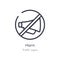 horn outline icon. isolated line vector illustration from traffic signs collection. editable thin stroke horn icon on white
