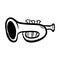 Horn trumpet doodle icon vector