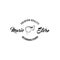 Horn trumpet icon. Music store logo label. Music shop emblem. Premium quality lettering. Vector.