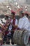 Hornbill Festival.Nagaland,India:1st December 2013 : Naga Tribals Beating drums at Hornbill Festival