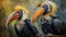 Hornbills painted in beautiful watercolors. Generative Ai