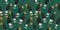 Hornbills pattern on green