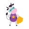 Horned Cow Animal Superhero Dressed in Mask and Cape Vector Illustration