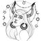Horned girl taurusblack and white Taurus girl with  horns