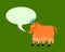 Horned goat with communication bubble