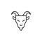 Horned goat line icon