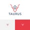 Horned Myth Taurus Head Abstract Line Style Logo