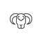 Horned Sheep line icon