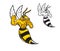 Hornet bee sport team mascot character, wasp logo