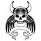 Horns Chopper biker skull emblem crest tattoo ink illustration 1