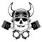 Horns Chopper biker skull emblem crest tattoo ink illustration 3