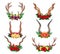 Horns Ornamental Floral Set