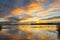 Hororwhenua Lake At Sunset
