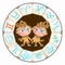 Horoscope for children sign Gemini in the zodiac circle. Vector