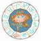 Horoscope for children sign Virgo in the zodiac circle. Vector