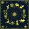 Horoscope circle. Zodiac signs.