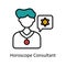 Horoscope Consultant Vector Fill outline Icon Design illustration.