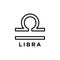 Horoscope icon : libra flat vector template design trendy