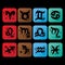 Horoscope icons.Zodiac signs characters.Symbol of