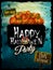 Horror background with pumpkins and spider web