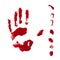 Horror blood hand and finger print