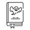 Horror book black line icon. Pictogram for web page, mobile app, promo. UI UX GUI design element. Editable stroke