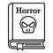 Horror book icon, outline style