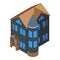 Horror creepy house icon, isometric style