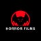 Horror films logo with monster illustration. Vector drawing.