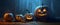 horror halloween design evil night table background blue mystery pumpkin fear. Generative AI.