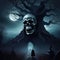 horror monster creature head tree landscape fear hell