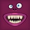 Horror Monster open mouth creepy and scary. Funny jaws teeths creatures expression monster characters. Vector isolated