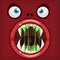 Horror Monster open mouth creepy and scary. Funny jaws teeths drool slime creatures expression monster characters