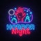 Horror Night neon sign vector. Halloween Poster Design template neon sign, Horror light banner, neon signboard, nightly