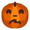 Horror pumpkin icon, isometric style