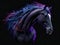 Horse animal abstract wallpaper. Contrast background stallion in vivid colors. Ai Generated