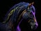 Horse animal abstract wallpaper. Contrast background stallion in vivid colors. Ai Generated