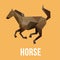 HORSE ANIMAL FARM ILLUSTRATION WITH POLYGONAL GEOMETRIC STYLE